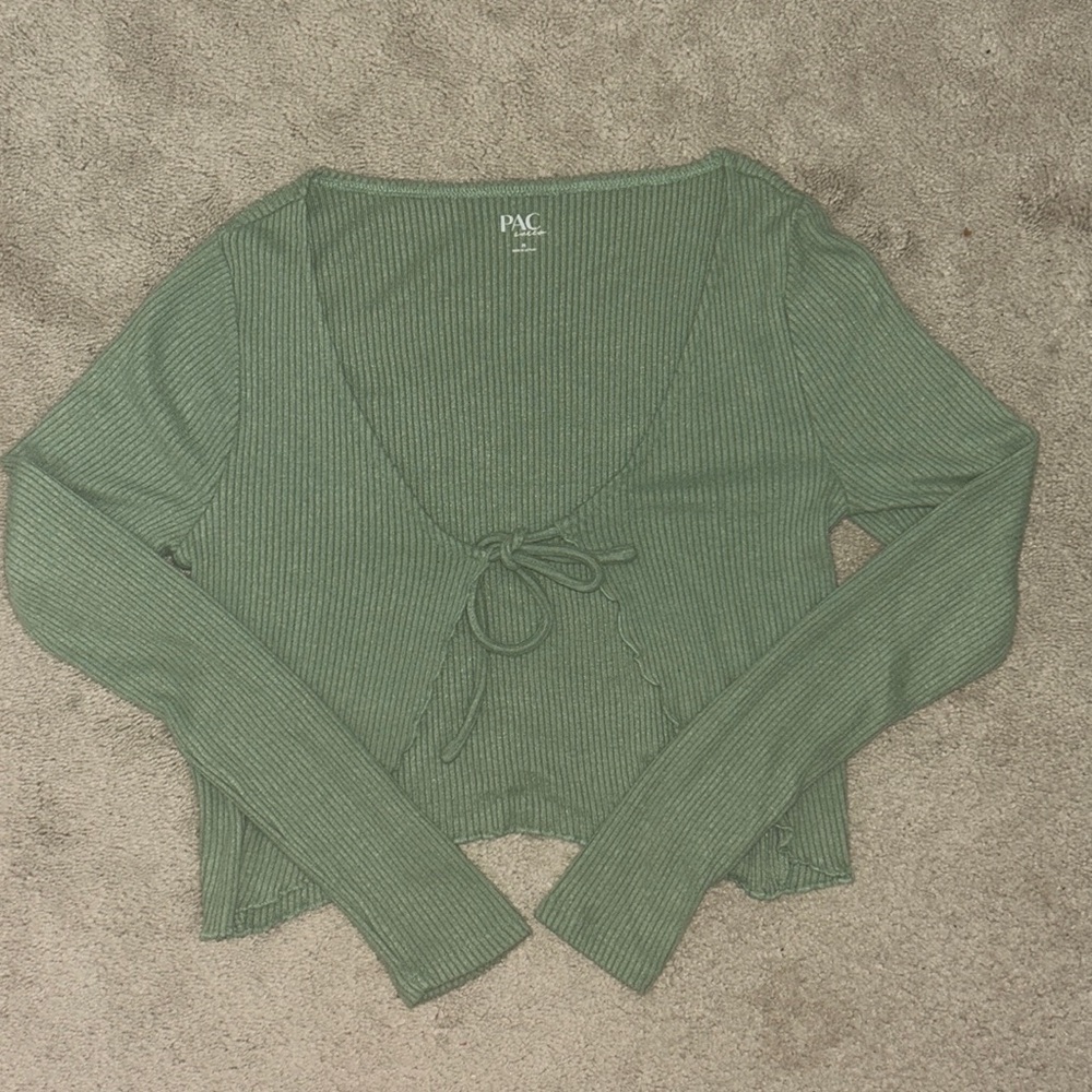 Pacsun long sleeve green tank top set